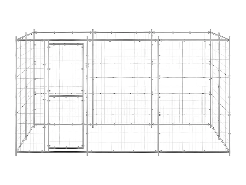 Canil de exterior 7,26 m² aço galvanizado PT497236