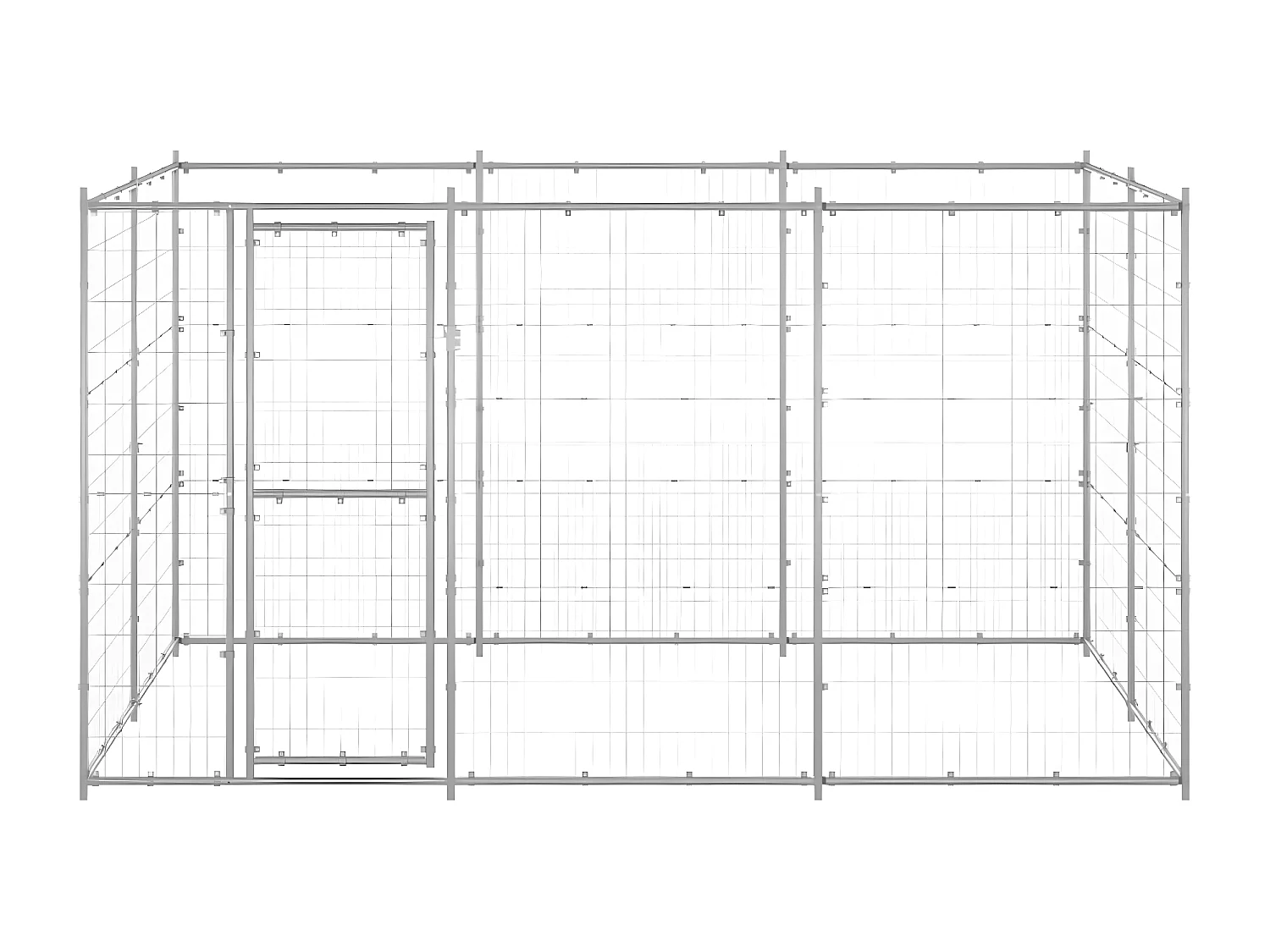 Chenil extérieur Acier galvanisé 7,26 m² RG3Q32582