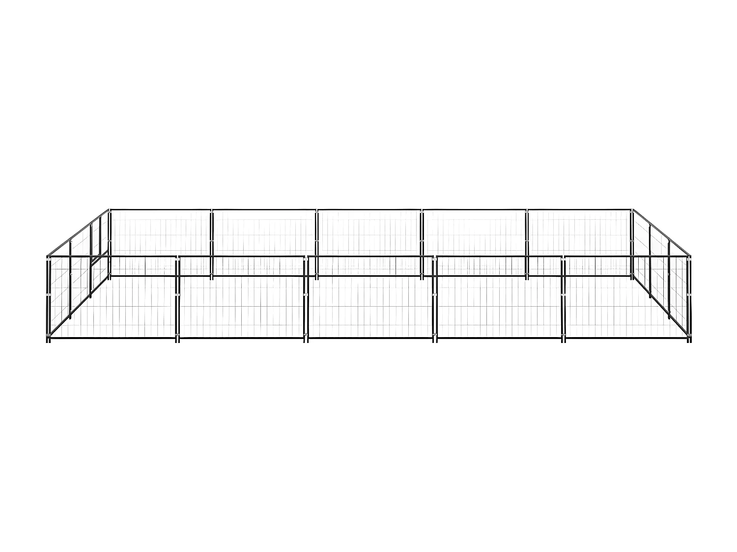 Hondenkennel 15 m² staal zwart NL611327