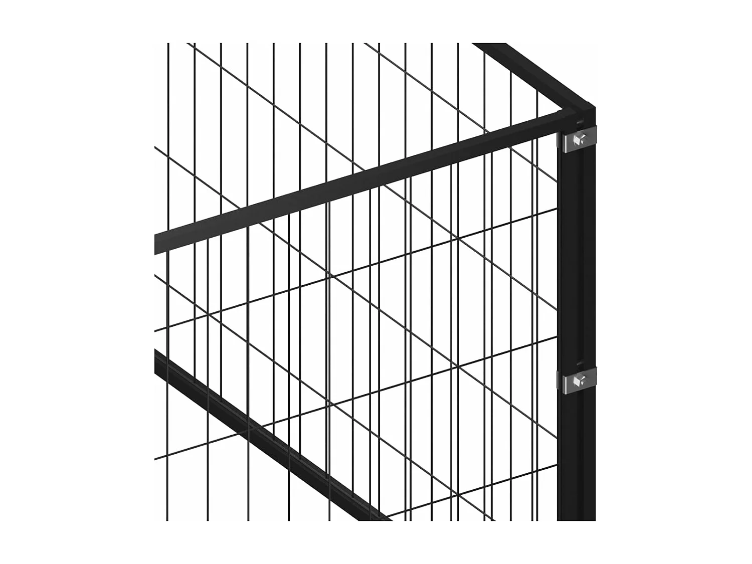 Hondenkennel 15 m² staal zwart NL611327