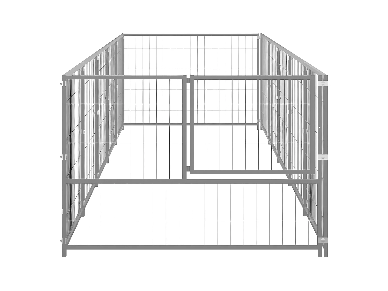 Hondenkennel 5 m² staal zilverkleurig NL451587