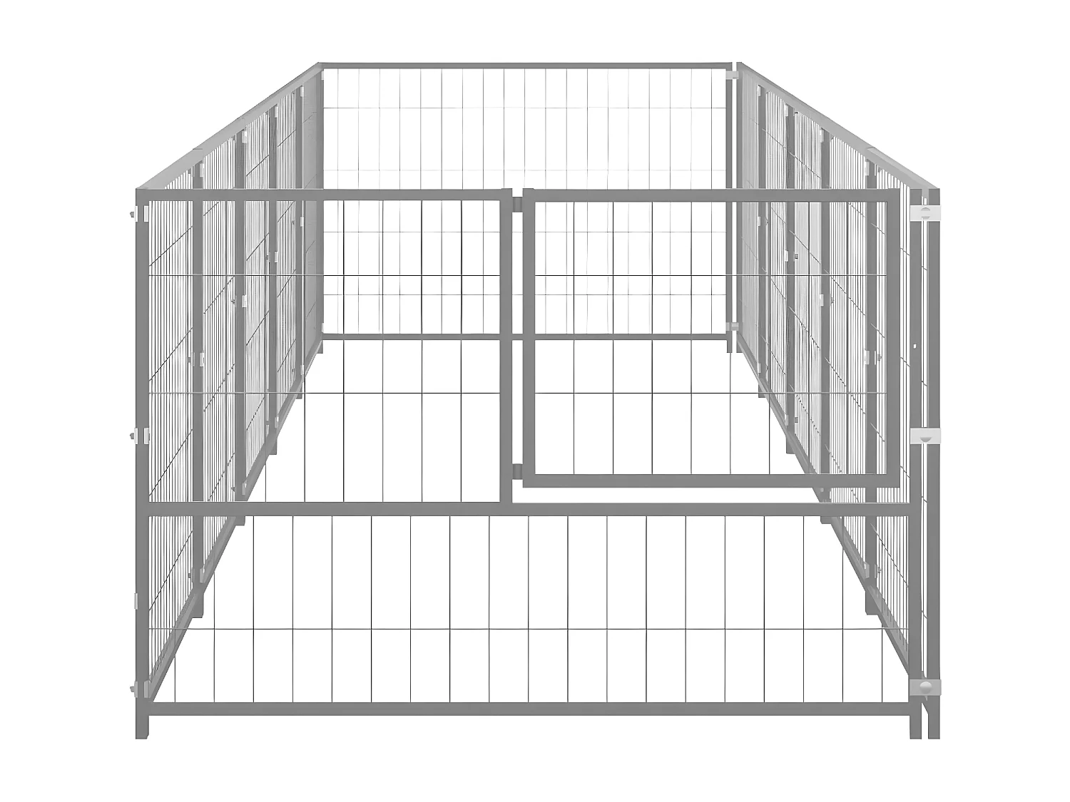 Perrera plateada 5 m² acero ES375468