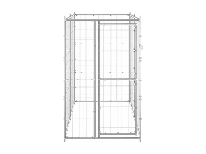 Canil de exterior 110x220x180 cm aço galvanizado PT585390