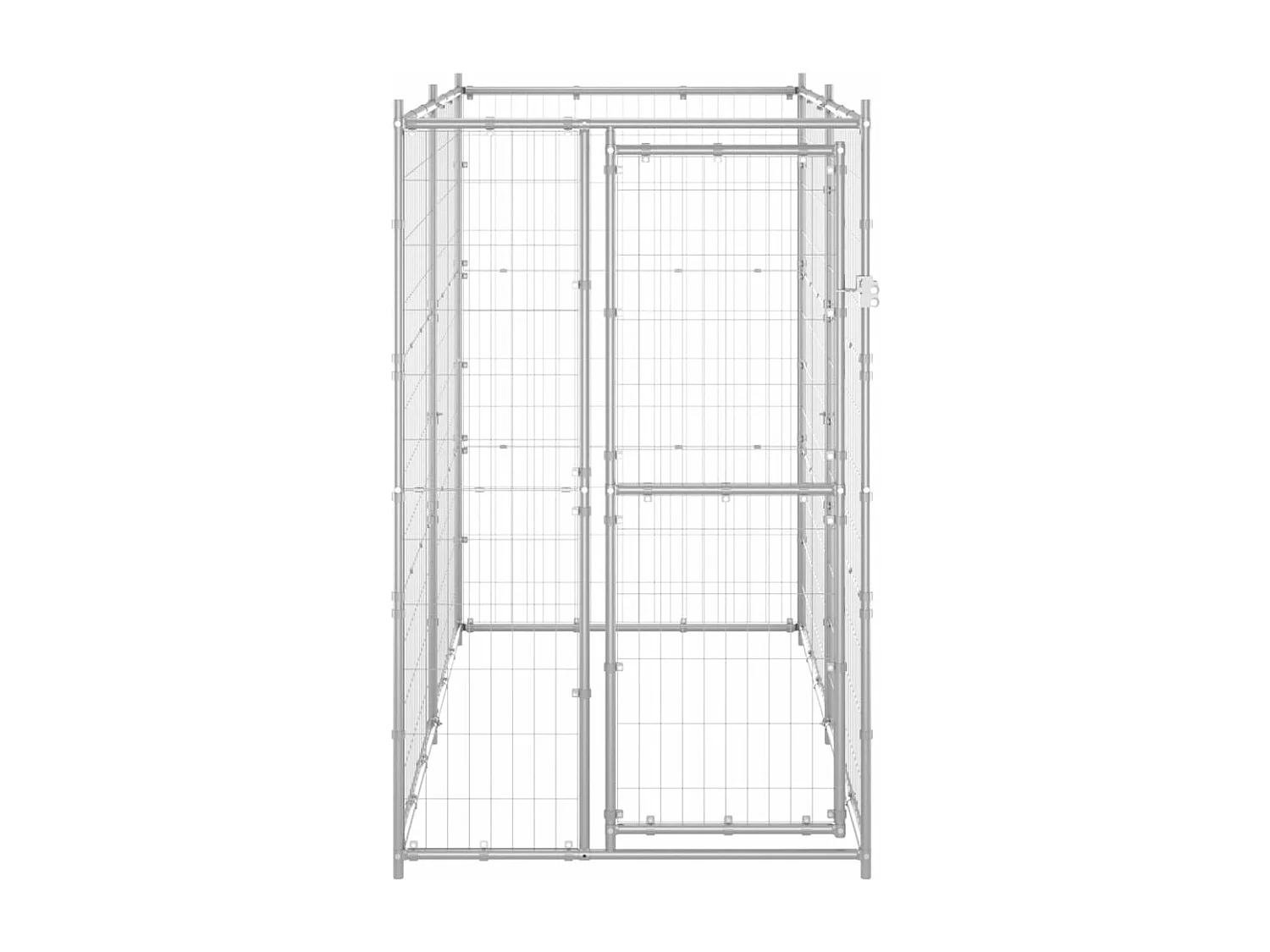Hondenkennel voor buiten 110x220x180 cm gegalvaniseerd staal NL727321