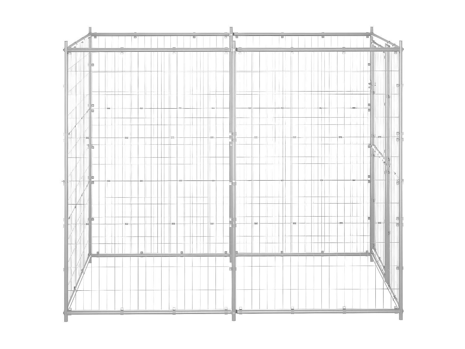 Perrera de exterior de acero galvanizado 110x220x180 cm ES257473