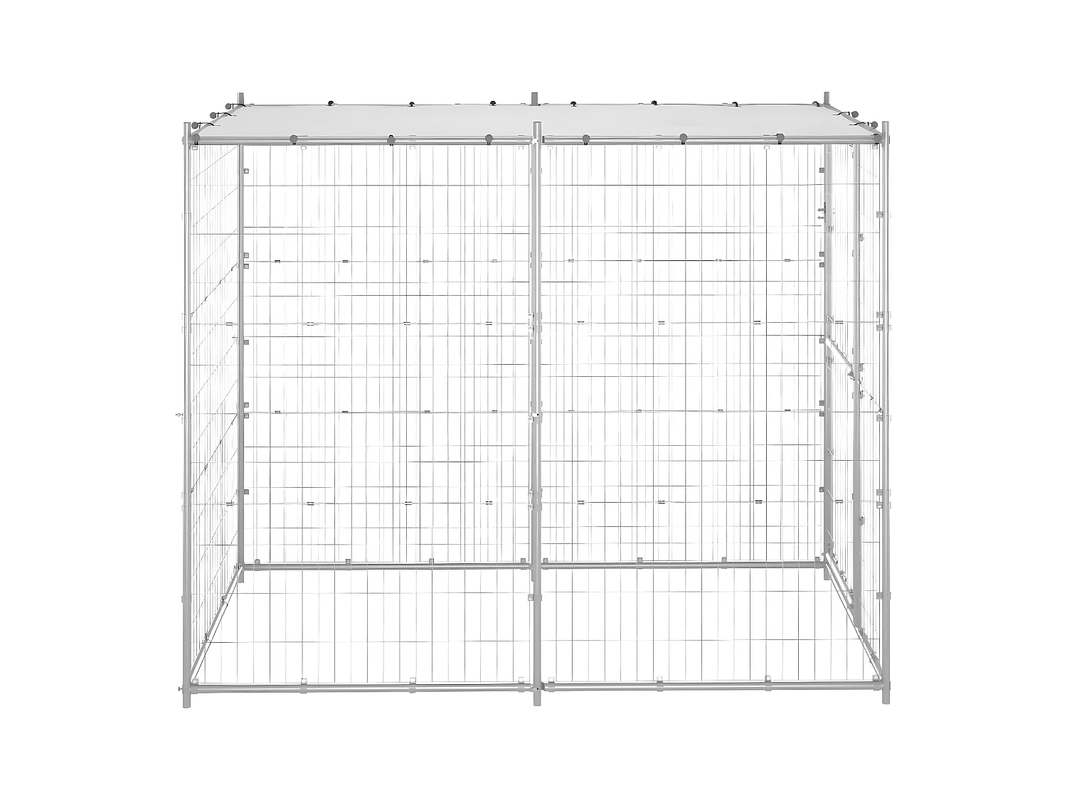 Hondenkennel buiten met dak 110x220x180 cm gegalvaniseerd staal NL697585