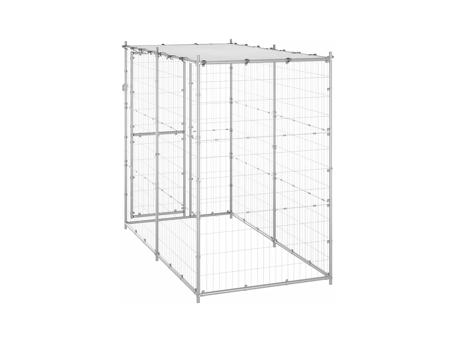 Hondenkennel buiten met dak 110x220x180 cm gegalvaniseerd staal NL697585