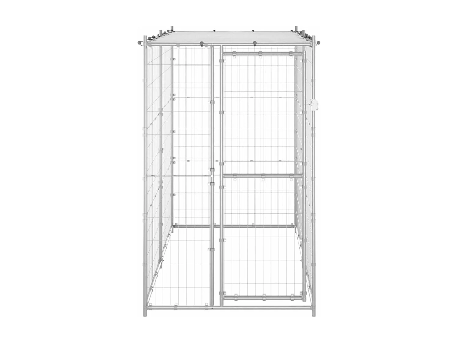 Canil de exterior com telhado 110x220x180 cm aço galvanizado PT840523