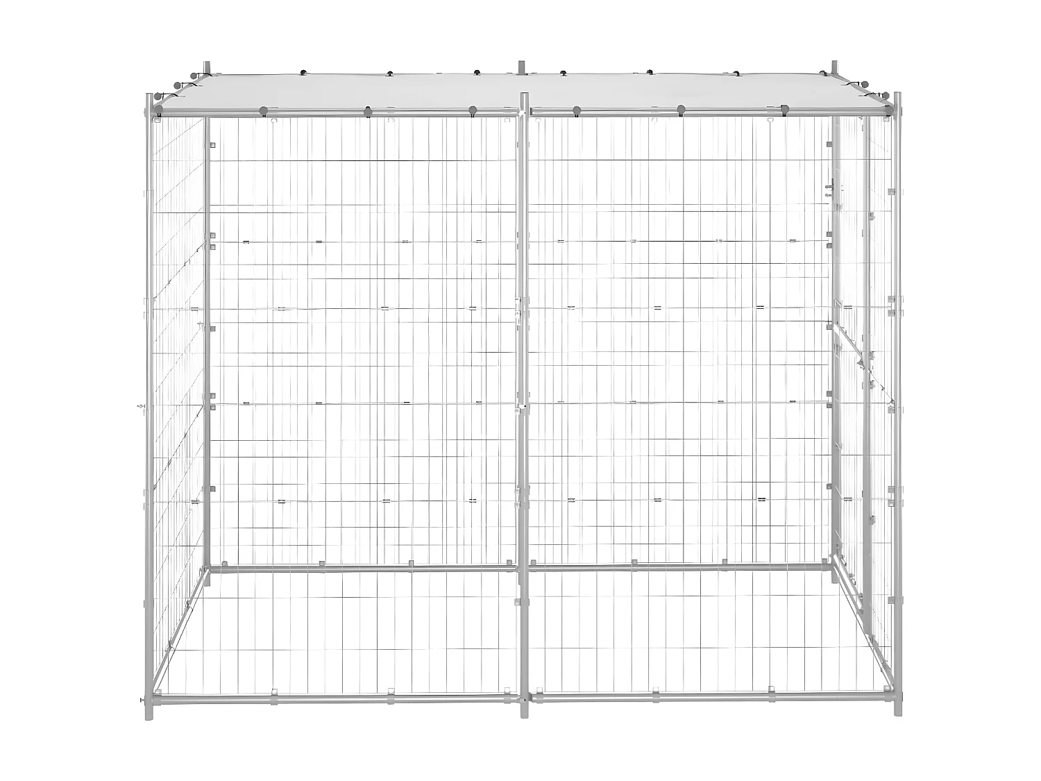 Canil de exterior com telhado 110x220x180 cm aço galvanizado PT840523