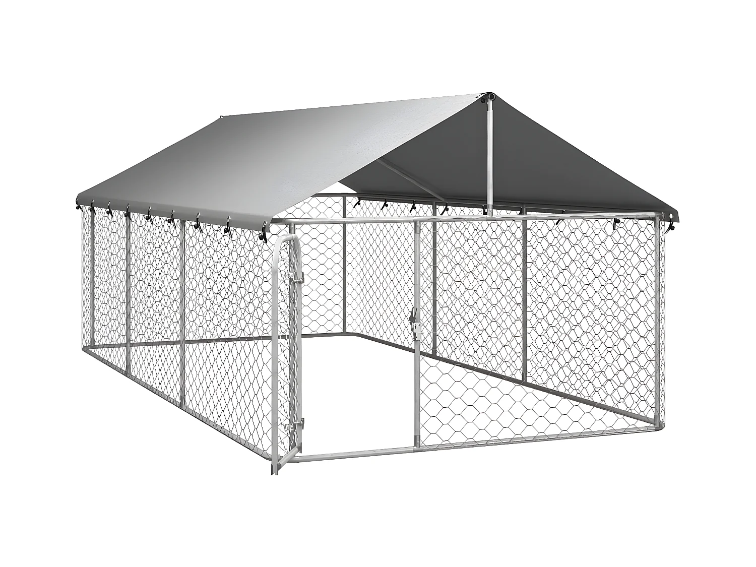 Hondenkennel voor buiten met dak 400x200x150 cm NL101708