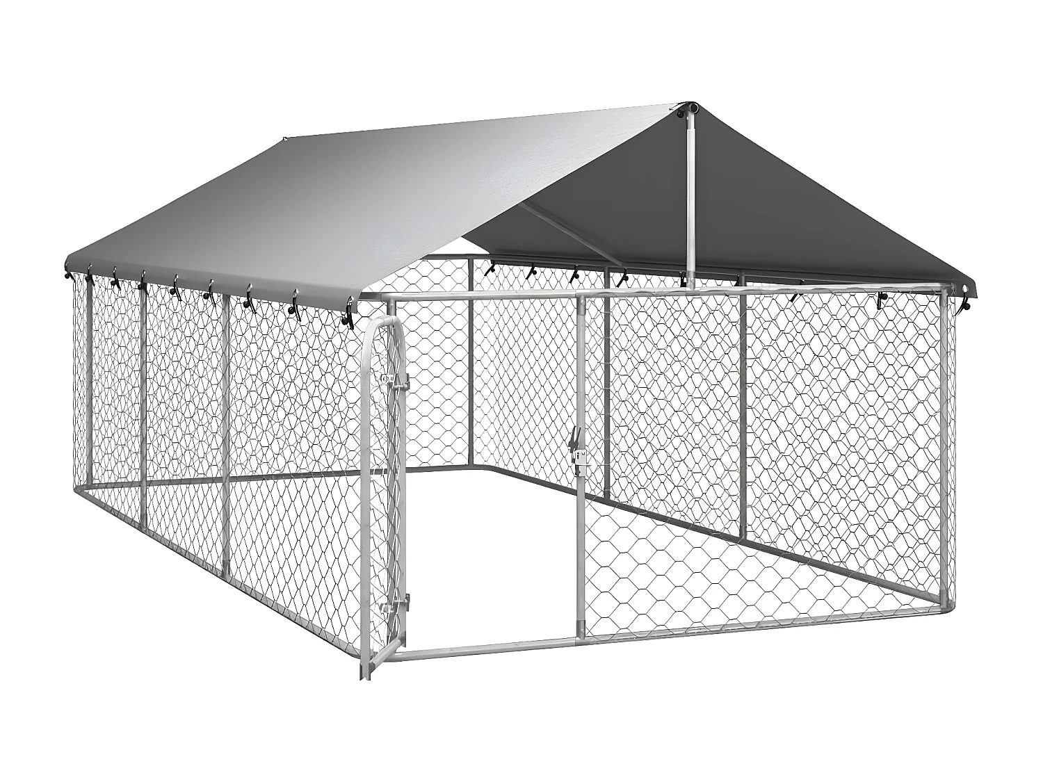 Perrera de exterior con tejado 400x200x150 cm ES628805