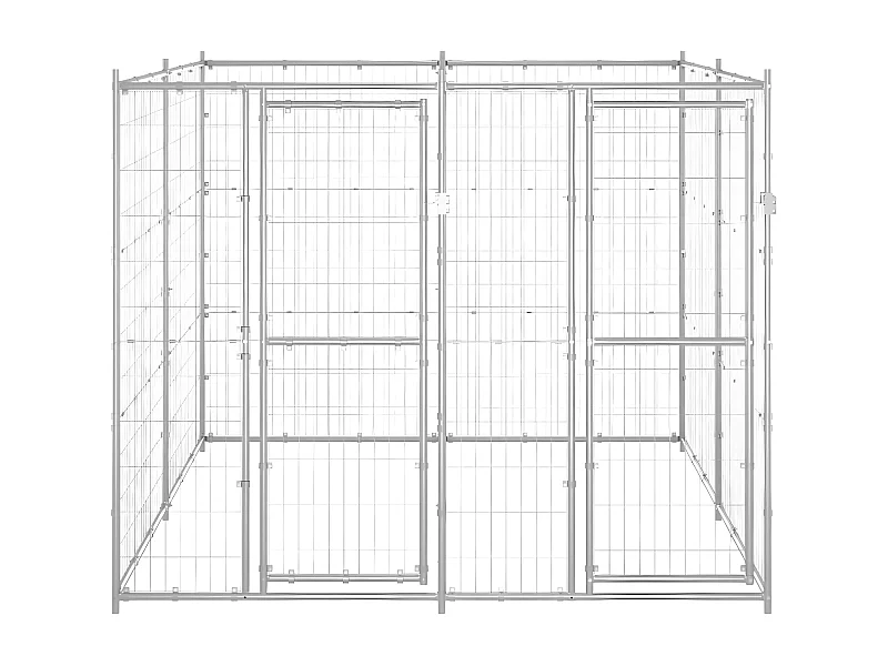 Canil de exterior 4,84 m² aço galvanizado PT589848