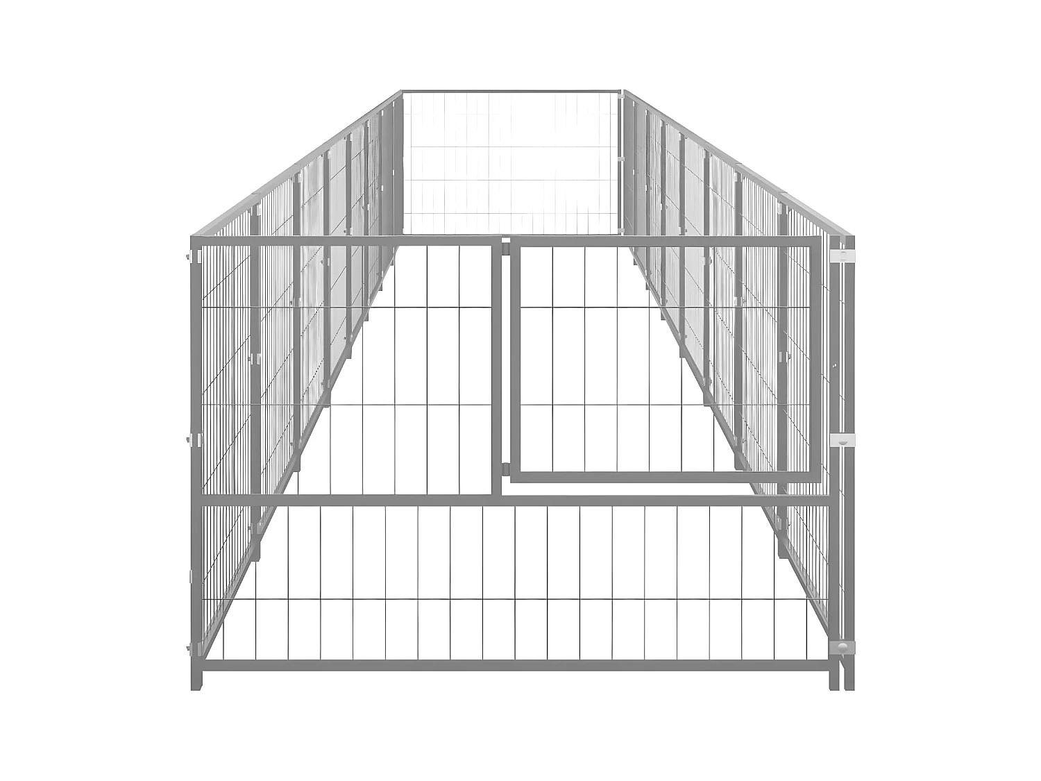 Hondenkennel 8 m² staal zilverkleurig NL699959