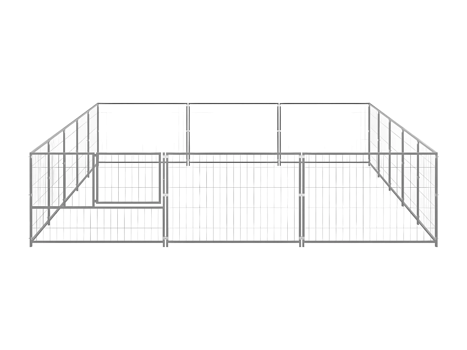 Perrera plateada 15 m² acero ES453167