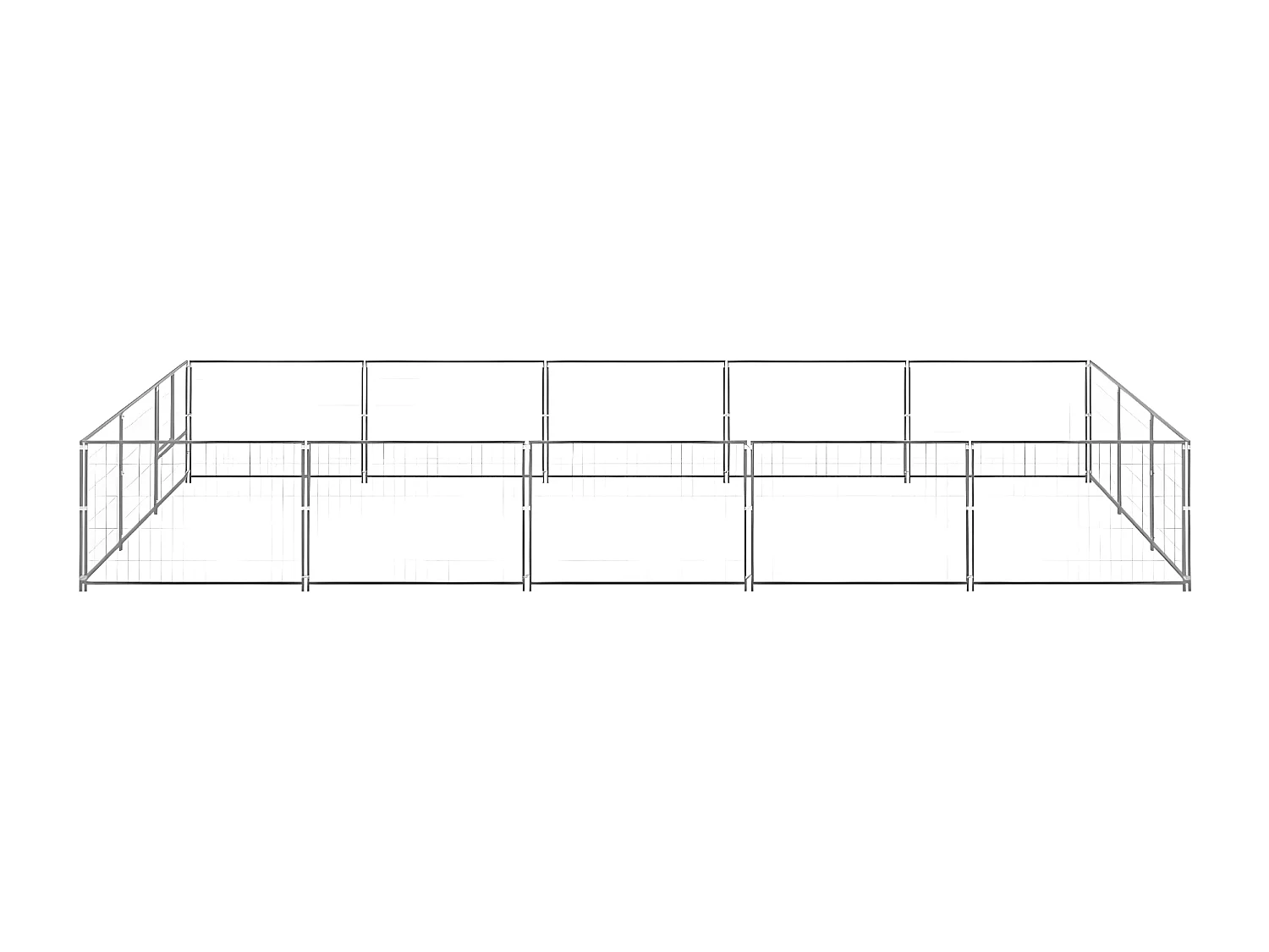 Perrera plateada 15 m² acero ES453167
