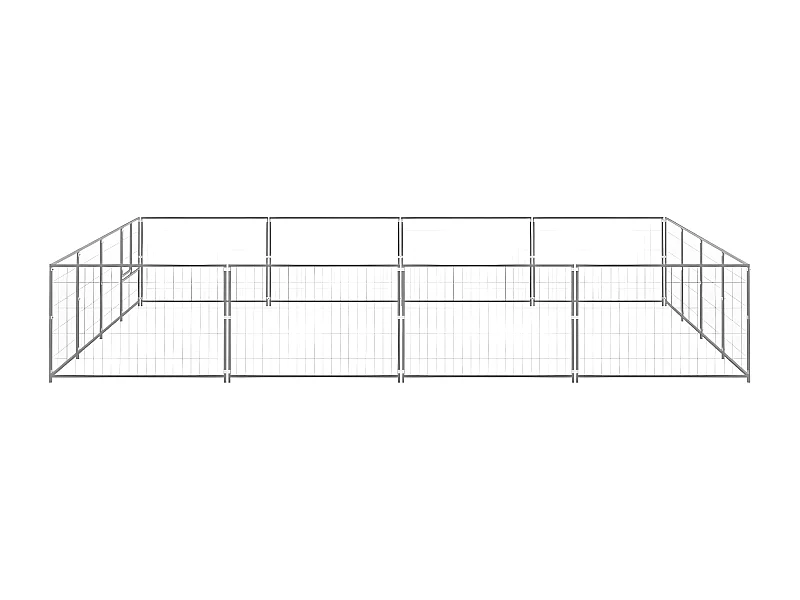 Perrera plateada 16 m² acero ES343204