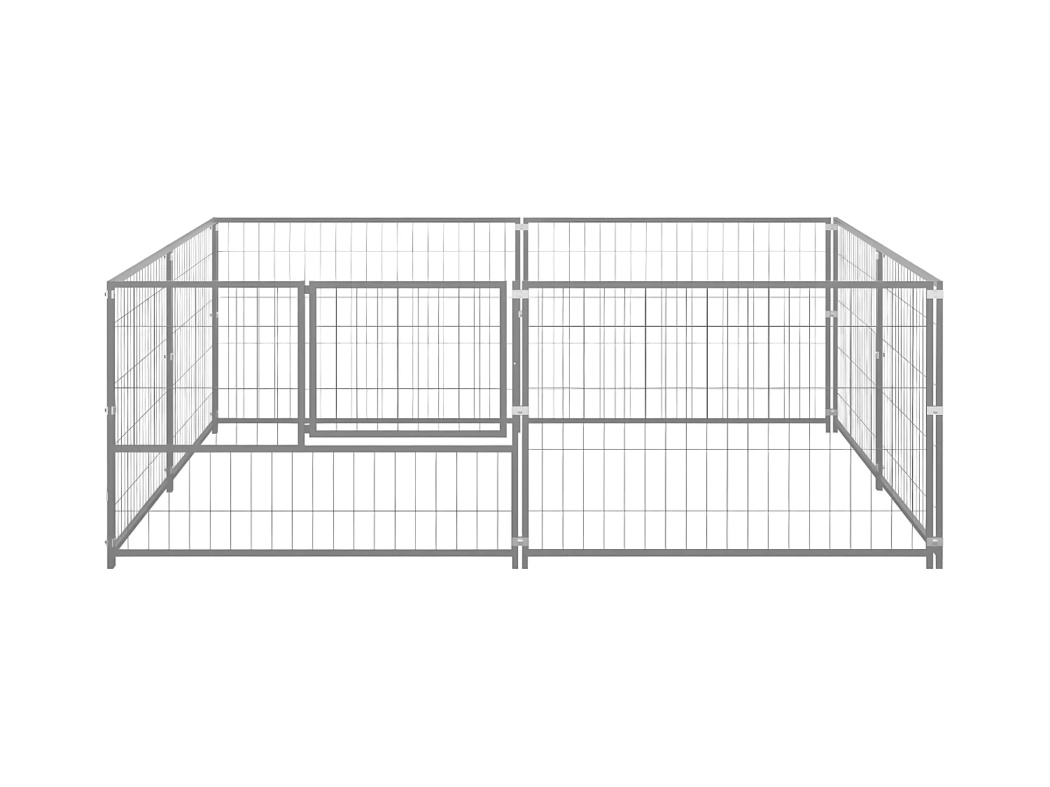 Hondenkennel 4 m² staal zilverkleurig NL478505