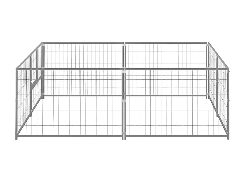 Perrera plateada 4 m² acero ES730118