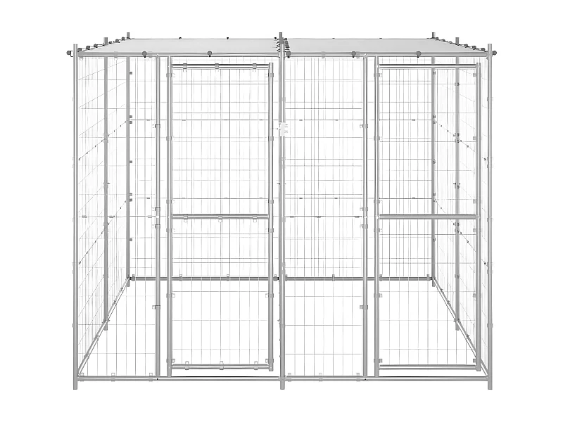 Canil de exterior com telhado 4,84 m² aço galvanizado PT585900