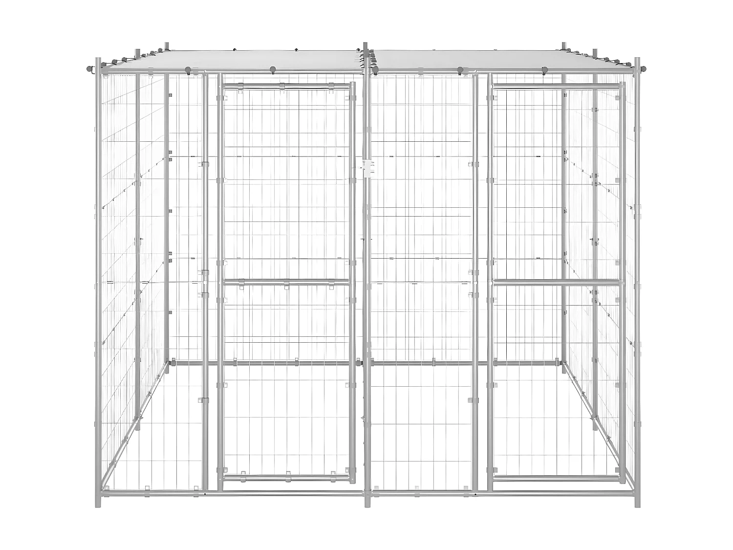 Canil de exterior com telhado 4,84 m² aço galvanizado PT585900