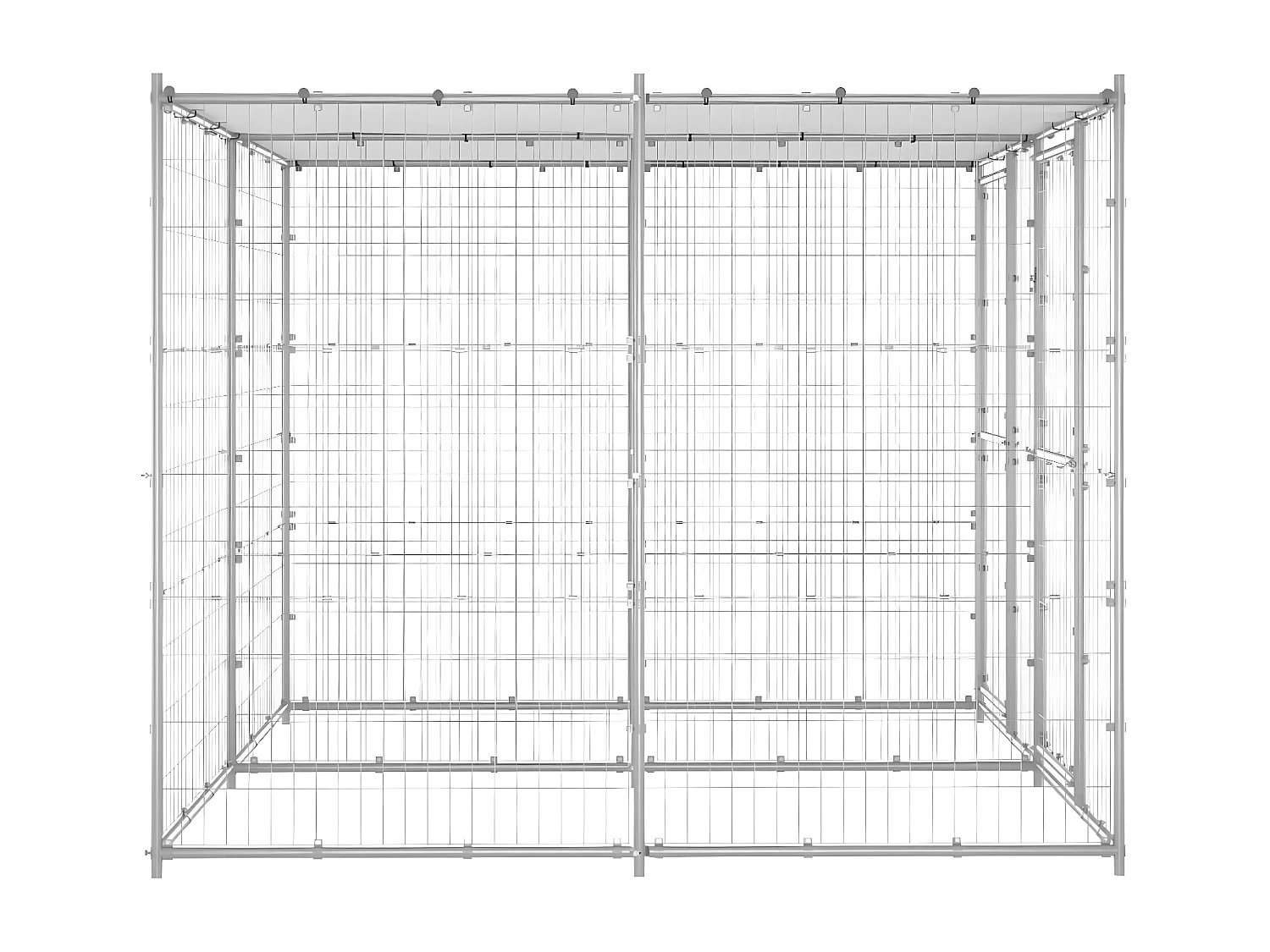 Canil de exterior com telhado 4,84 m² aço galvanizado PT585900