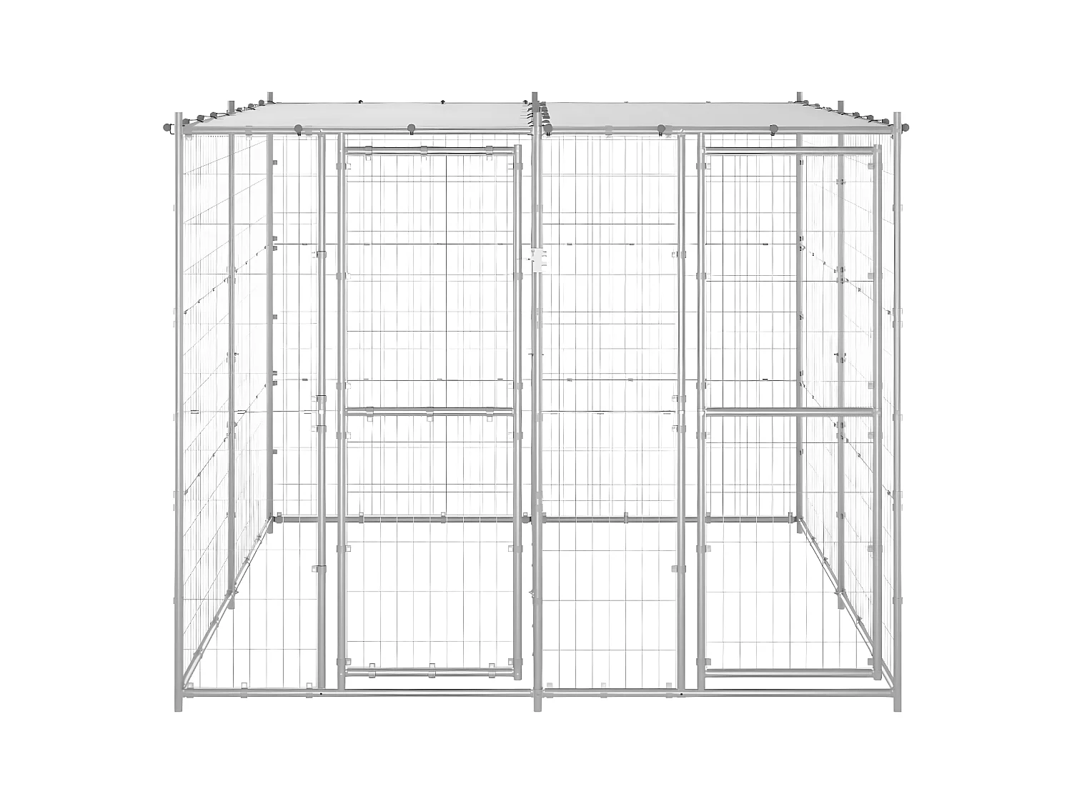 Chenil extérieur Acier galvanisé avec toit 4,84 m² RG3Q15877