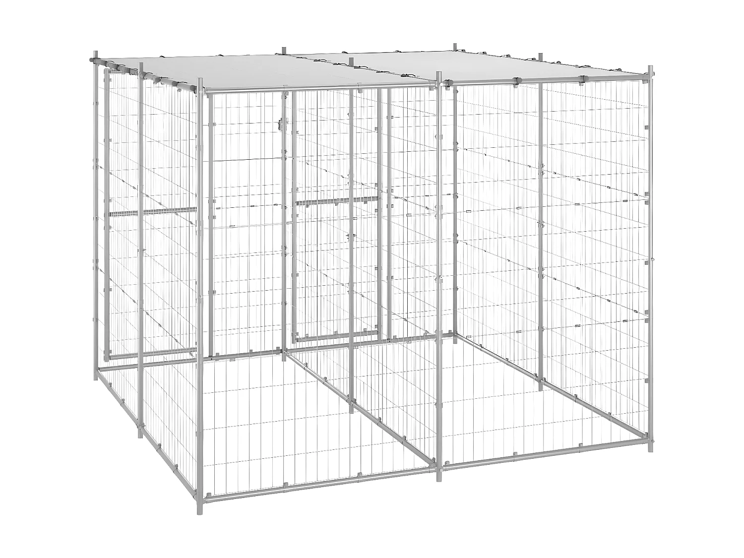 Chenil extérieur Acier galvanisé avec toit 4,84 m² RG3Q15877