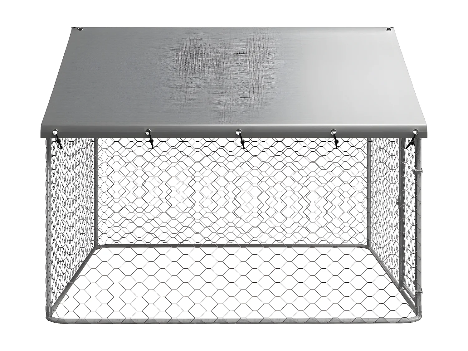 Chenil extérieur avec toit 200x200x150 cm RG3Q80548