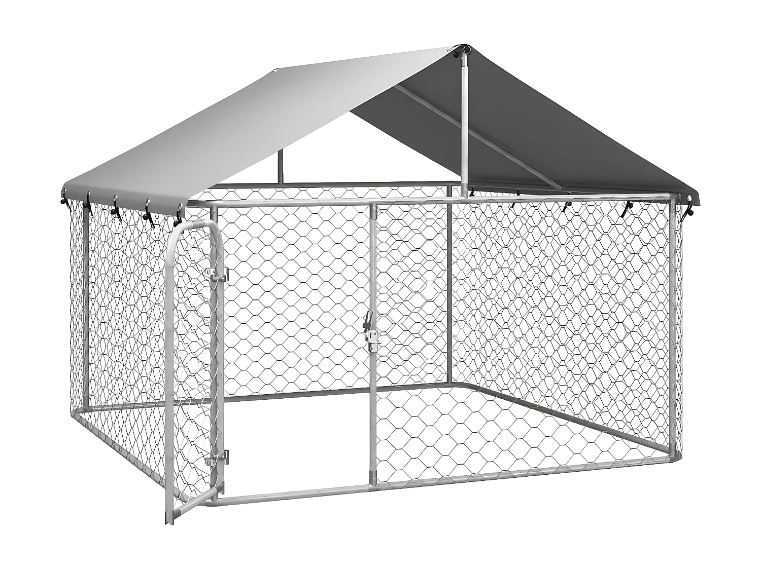 Chenil extérieur avec toit 200x200x150 cm RG3Q80548