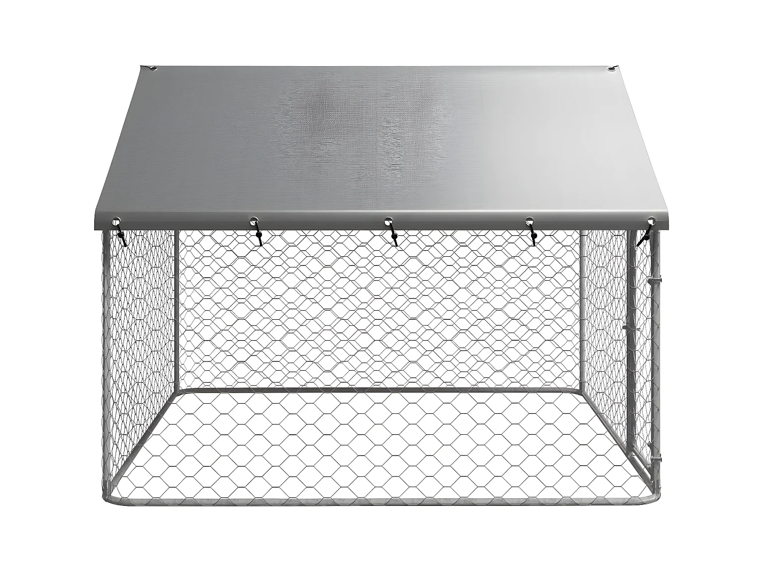 Hondenkennel voor buiten met dak 200x200x150 cm NL548943