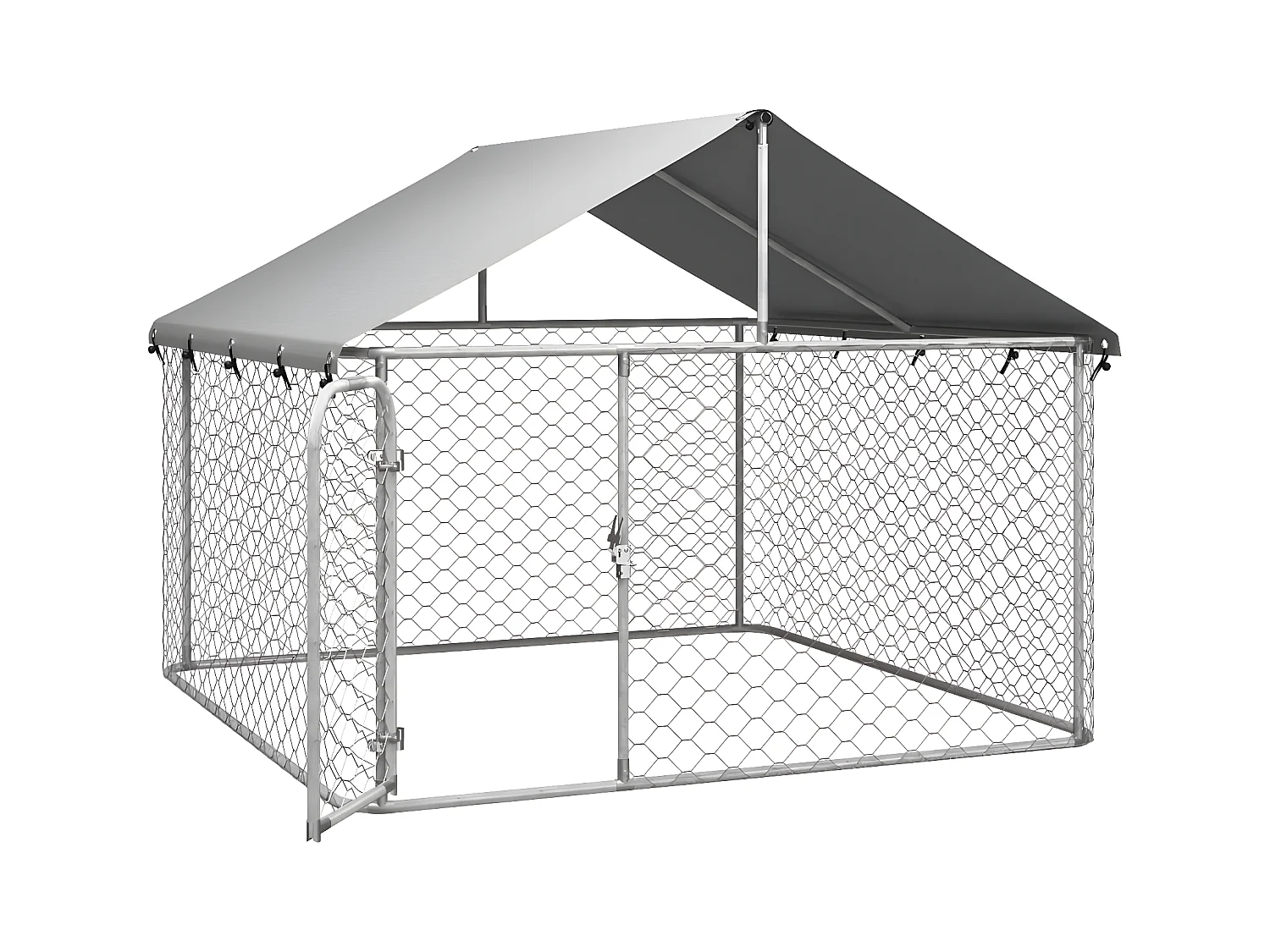 Hondenkennel voor buiten met dak 200x200x150 cm NL548943