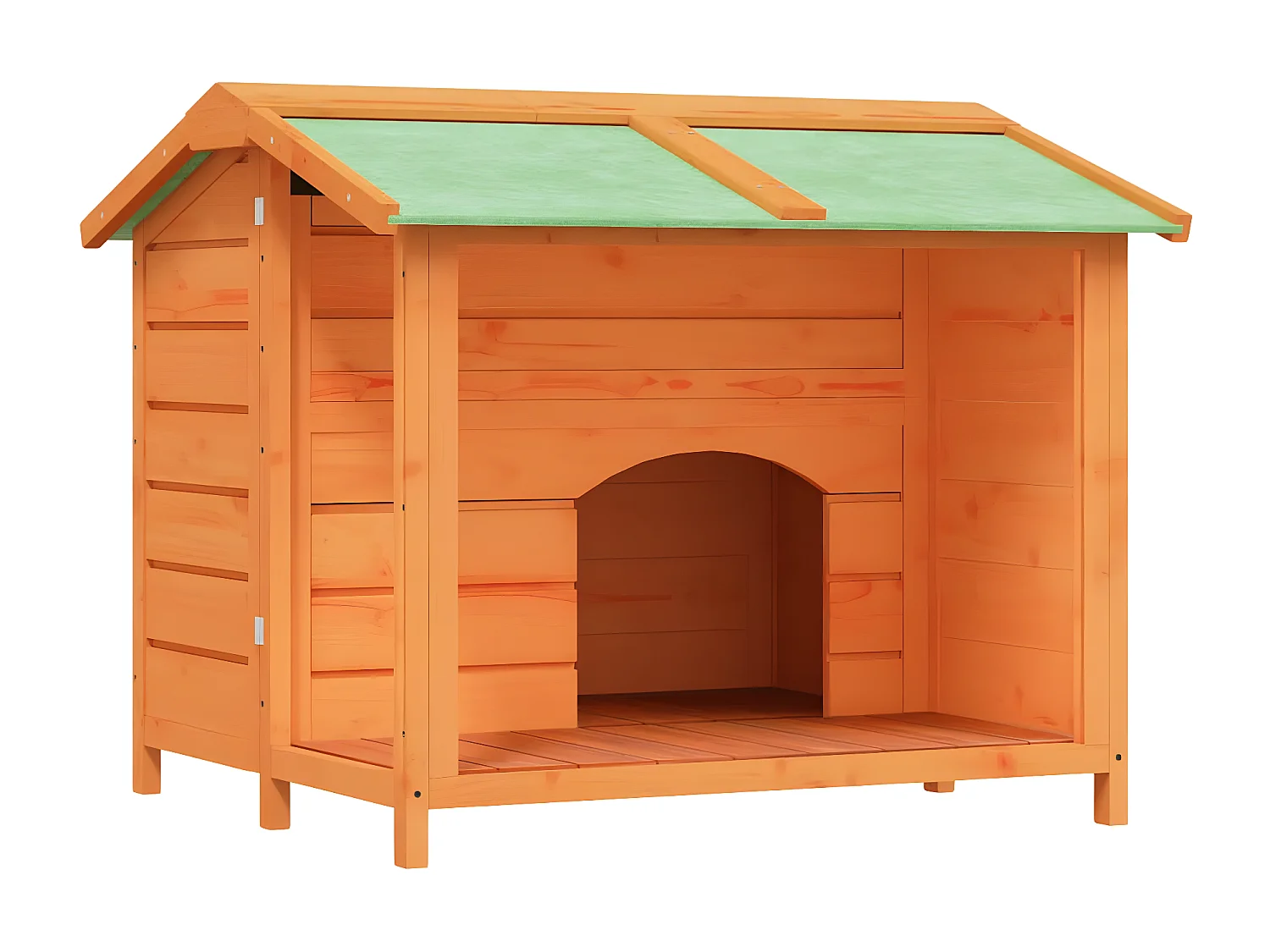 Caseta para perros madera maciza de pino marrón 96x87x80,5 cm ES763326