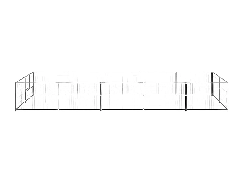 Canil para cães 10 m² aço prateado PT368970