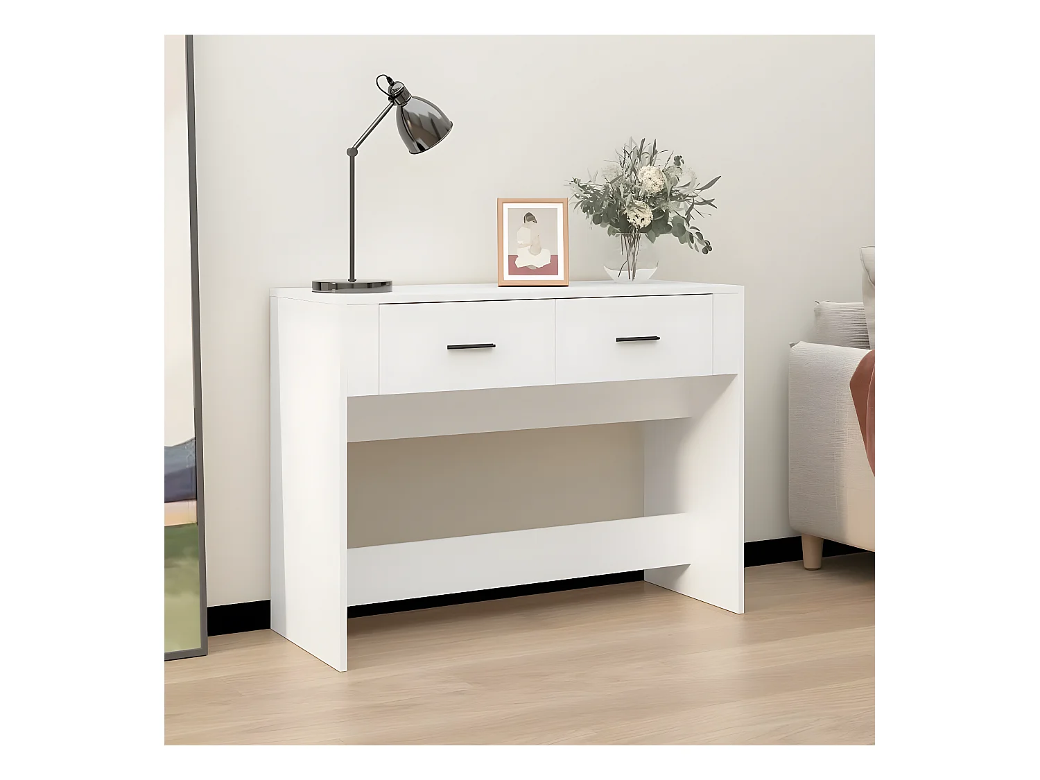 Table console Blanc 100x39x75 cm Bois d'ingénierie GHR37890