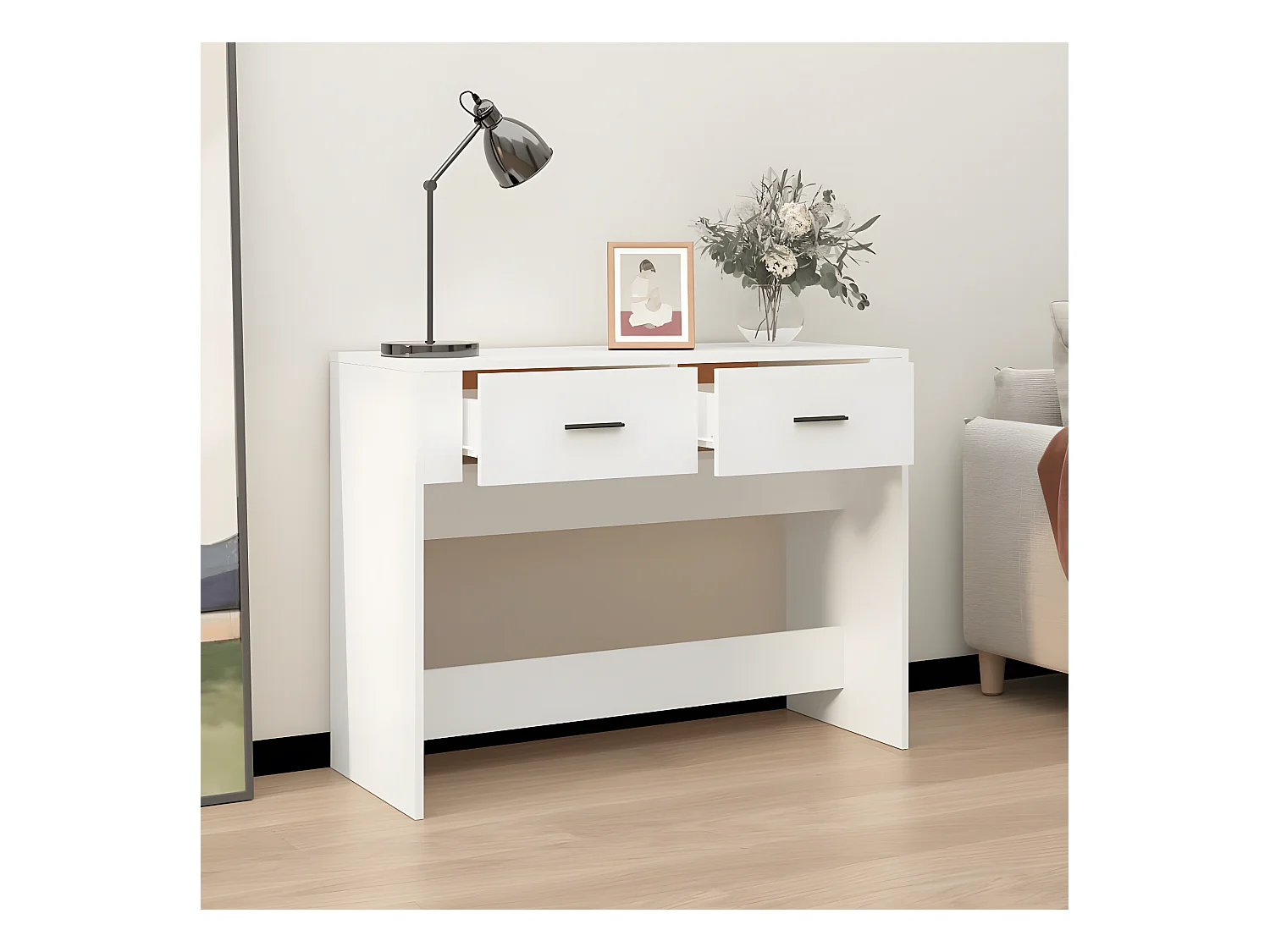 Konsolentisch,Flurtisch Weiß 100x39x75 cm Holzwerkstoff -gkd49707