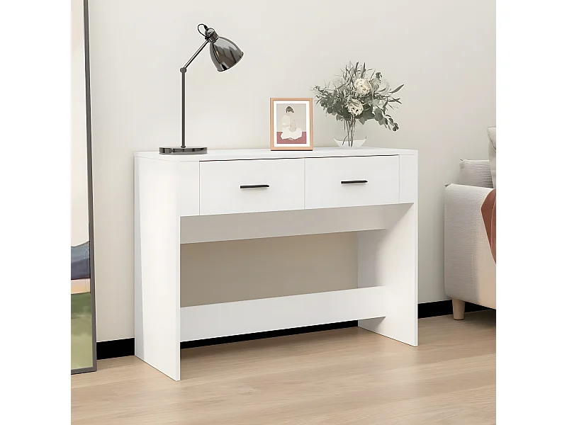 Mesa consola de madera contrachapada blanco 100x39x75 cm ES392337
