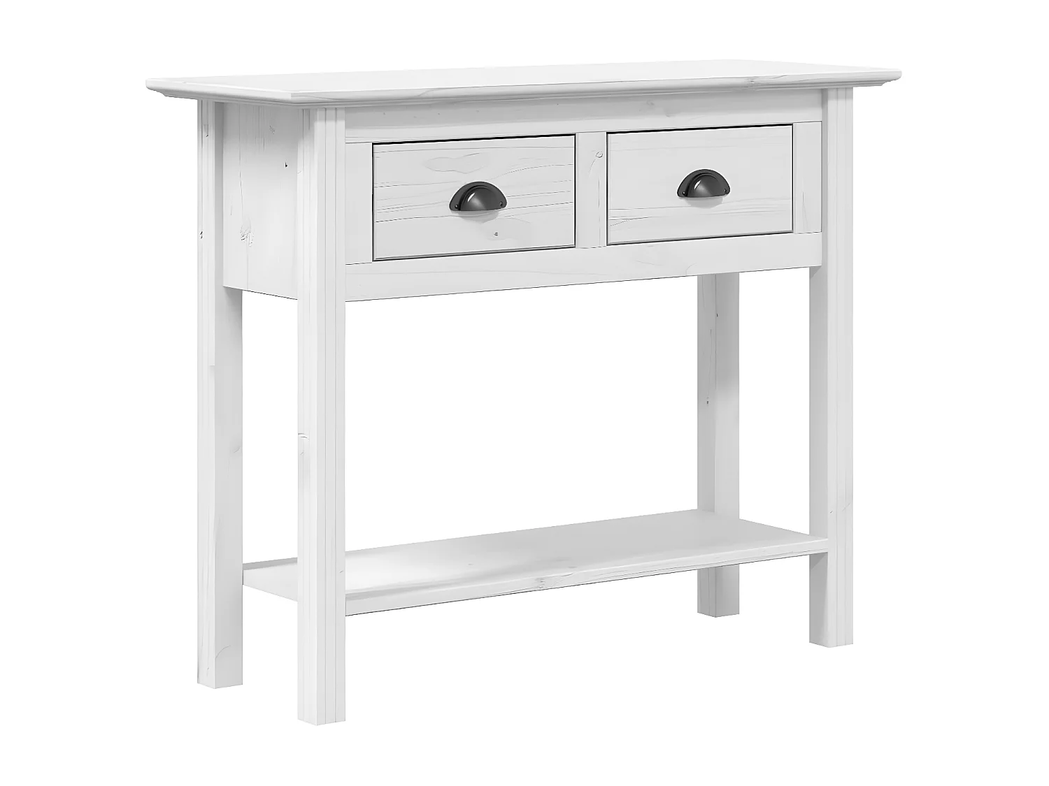 Table console BODO blanc 90x34,5x73 cm bois de pin massif GHR55302