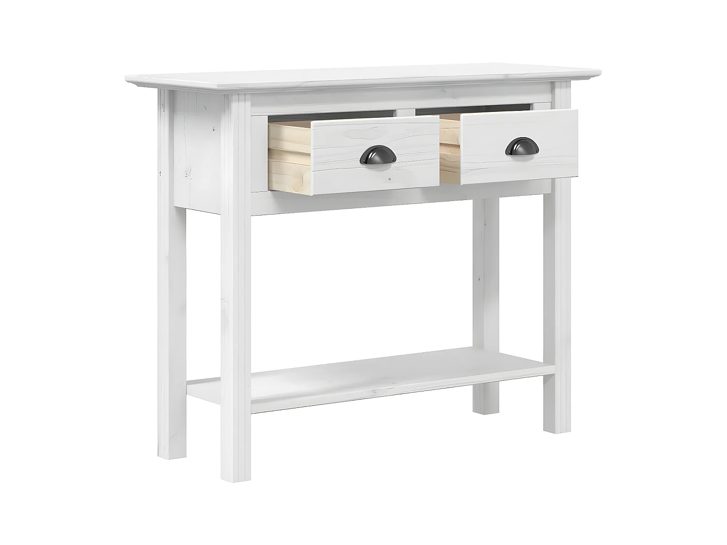 Konsolentisch,Flurtisch BODO Weiß 90x34,5x73 cm Massivholz Kiefer -gkd267530