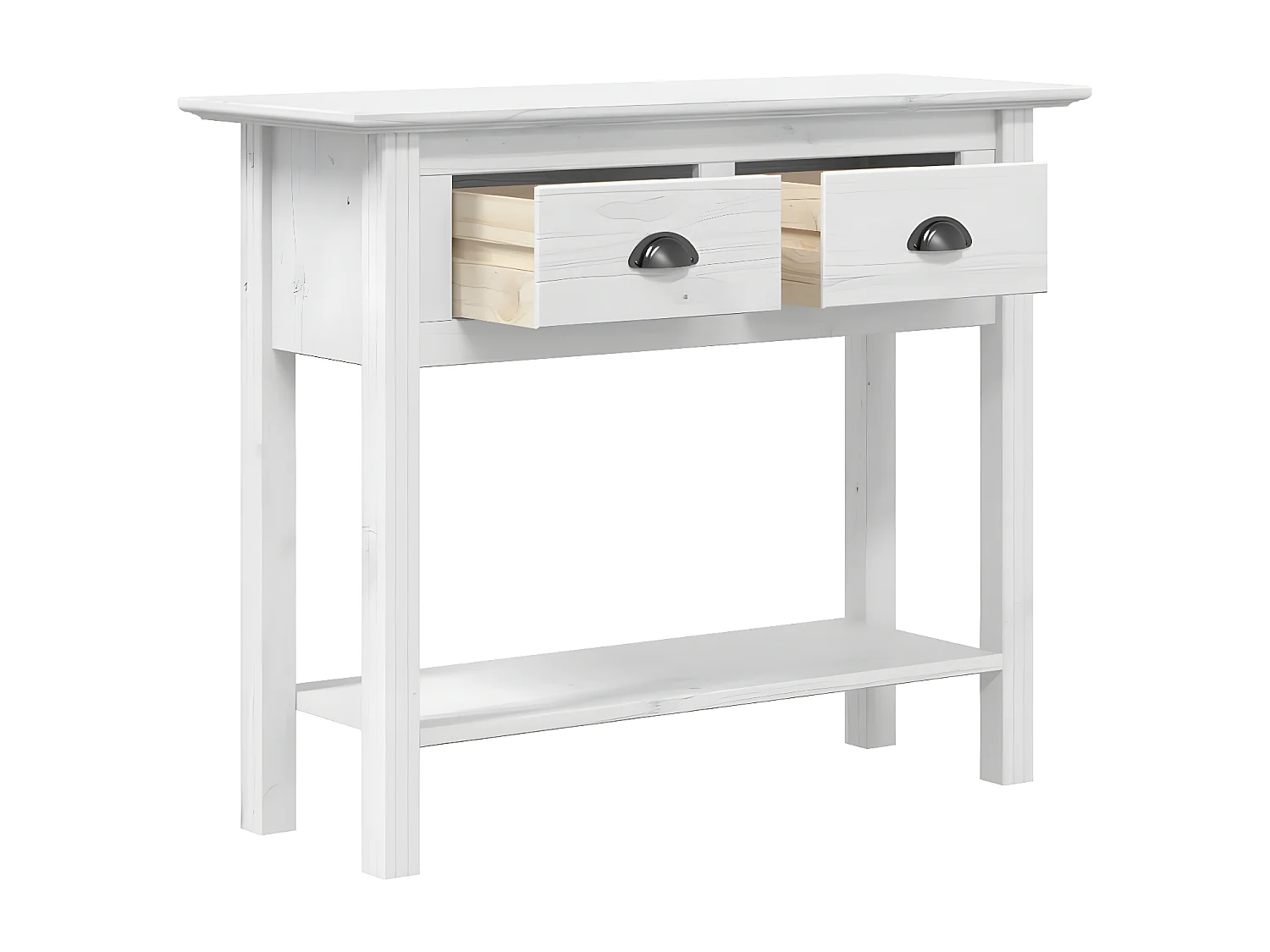 Table console BODO blanc 90x34,5x73 cm bois de pin massif GHR55302