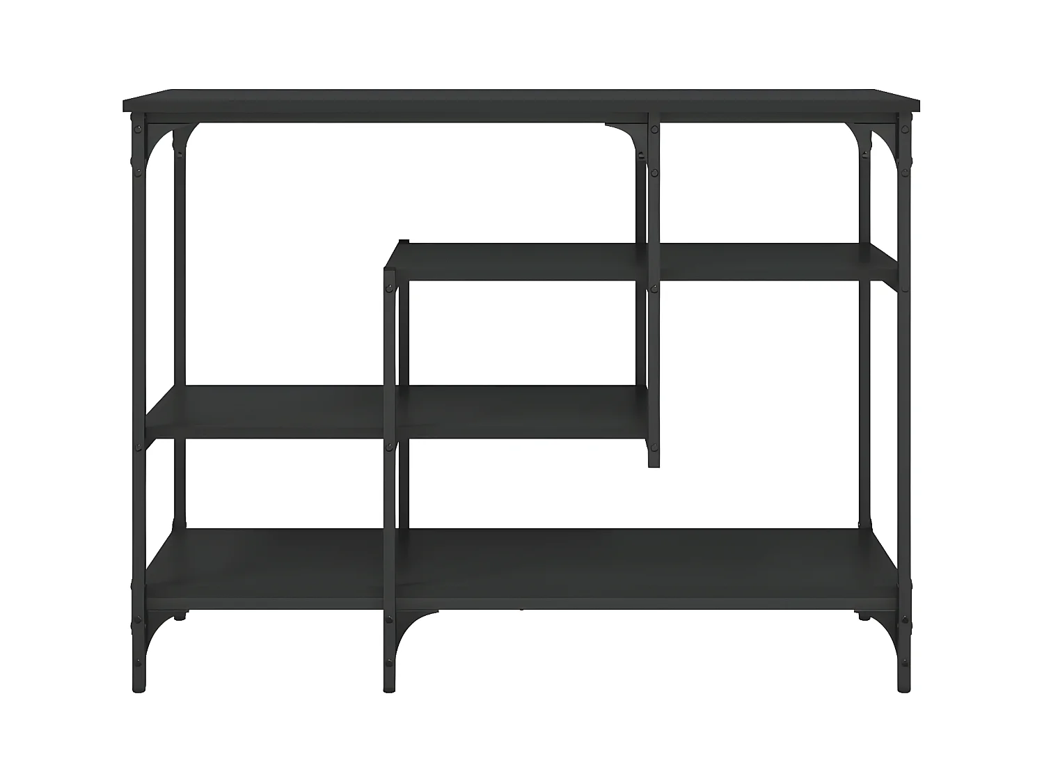 Konsolentisch,Flurtisch mit Ablagen Schwarz 100x35x75 cm -gkd618690