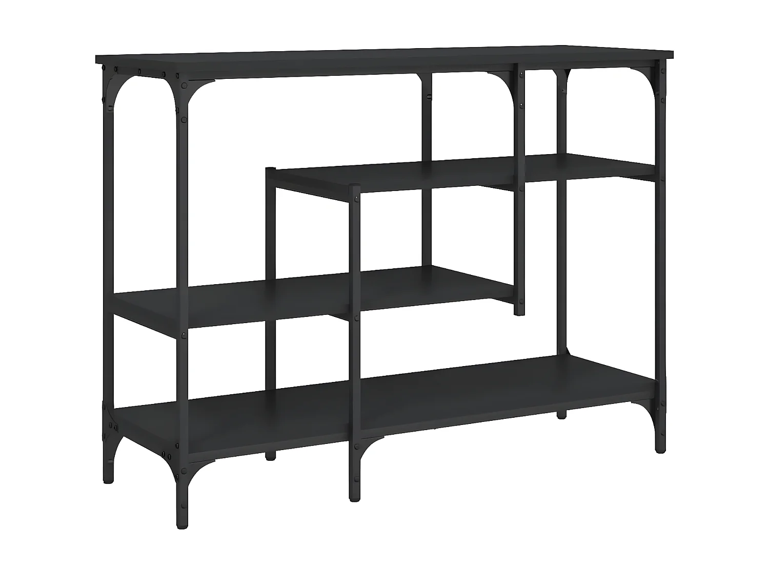 Wandtafel met schappen 100x35x75 cm zwart NL428183