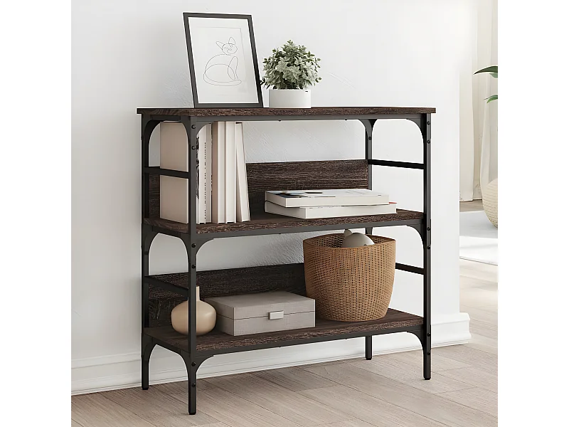 Table console chêne marron 75x32x75 cm bois d'ingénierie GHR82747