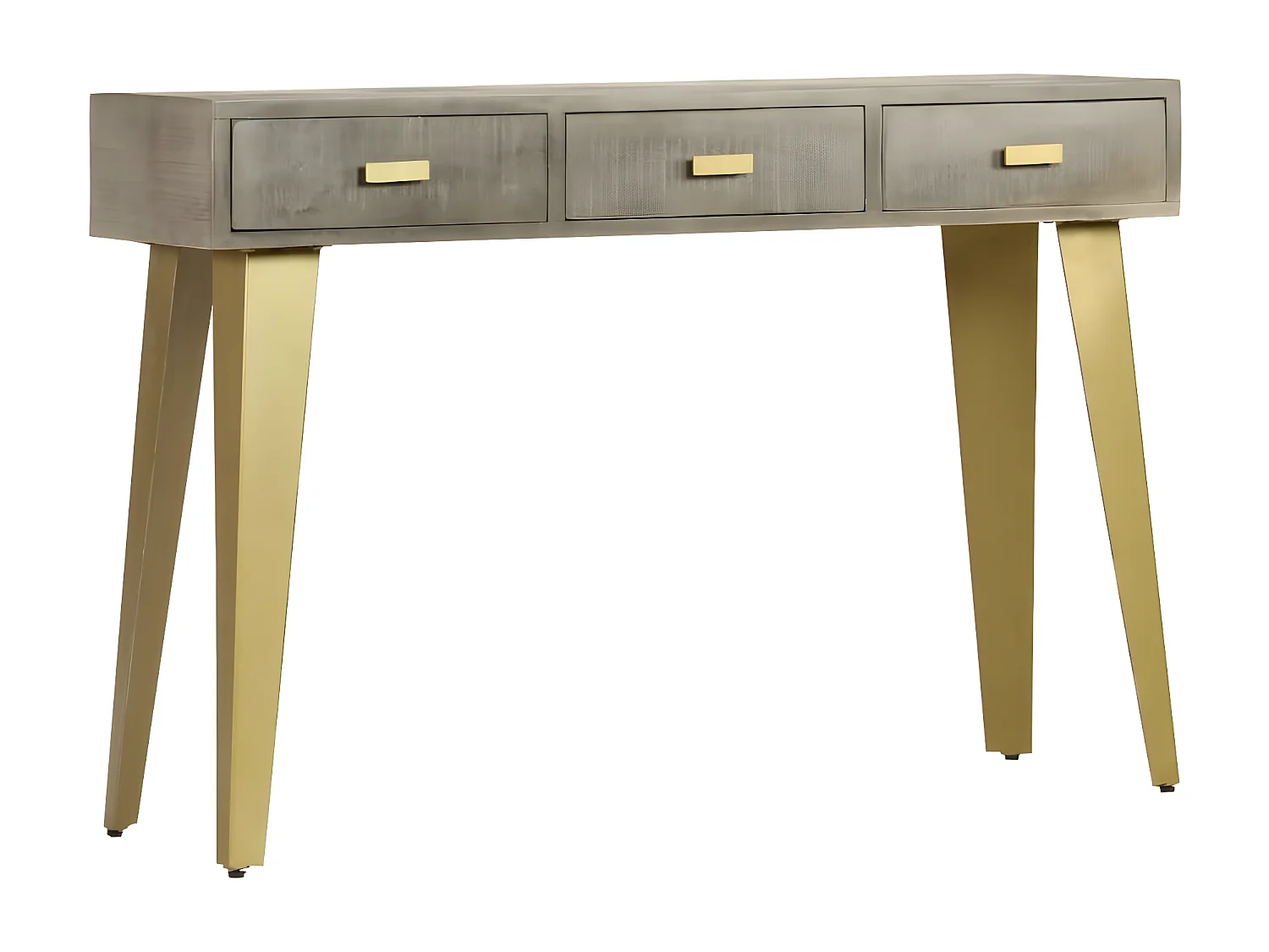 Table console Bois de manguier Gris avec laiton 110x35x76 cm GHR98423