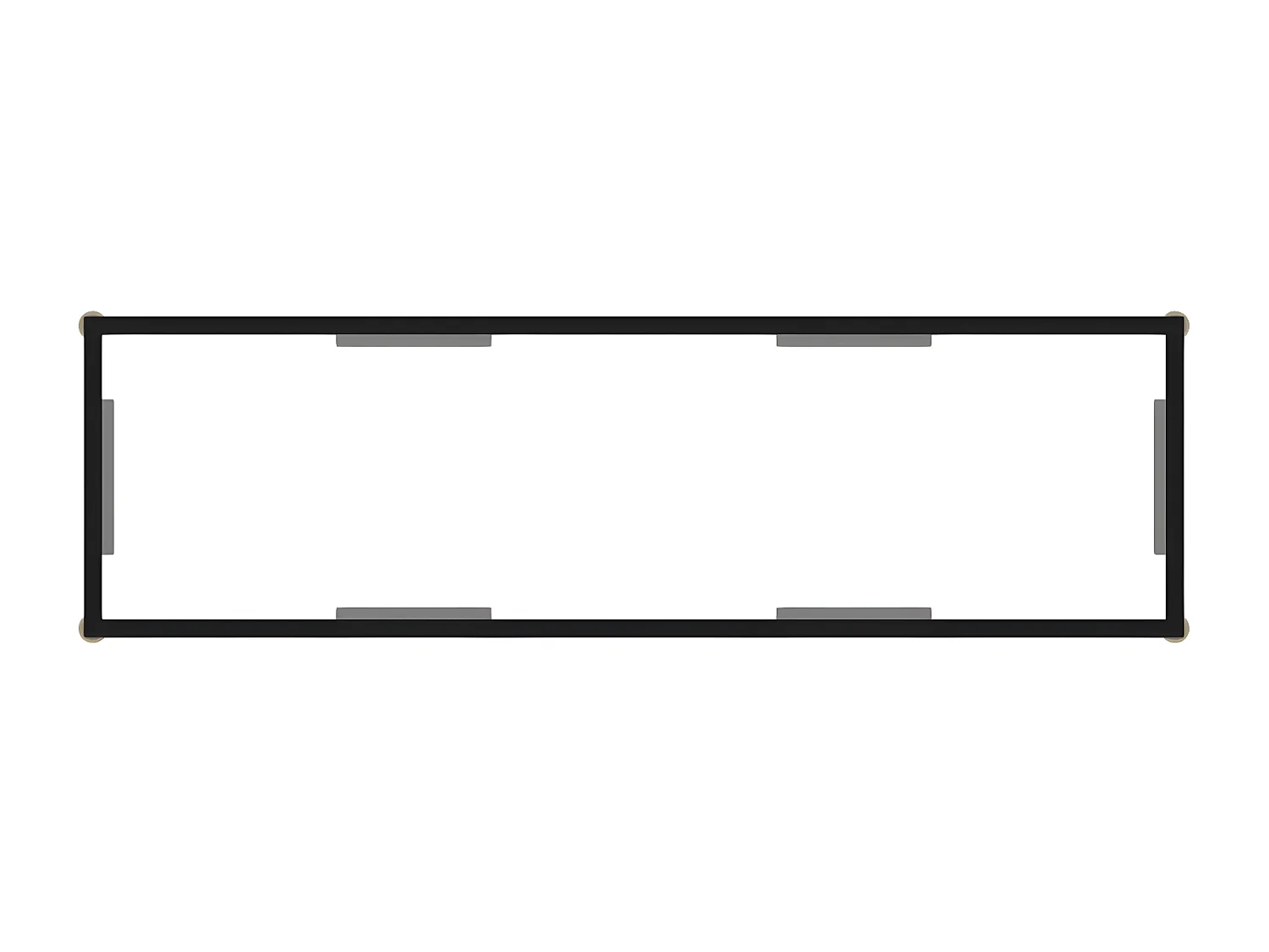Wandtafel 120x35x75 cm gehard glas transparant NL498164