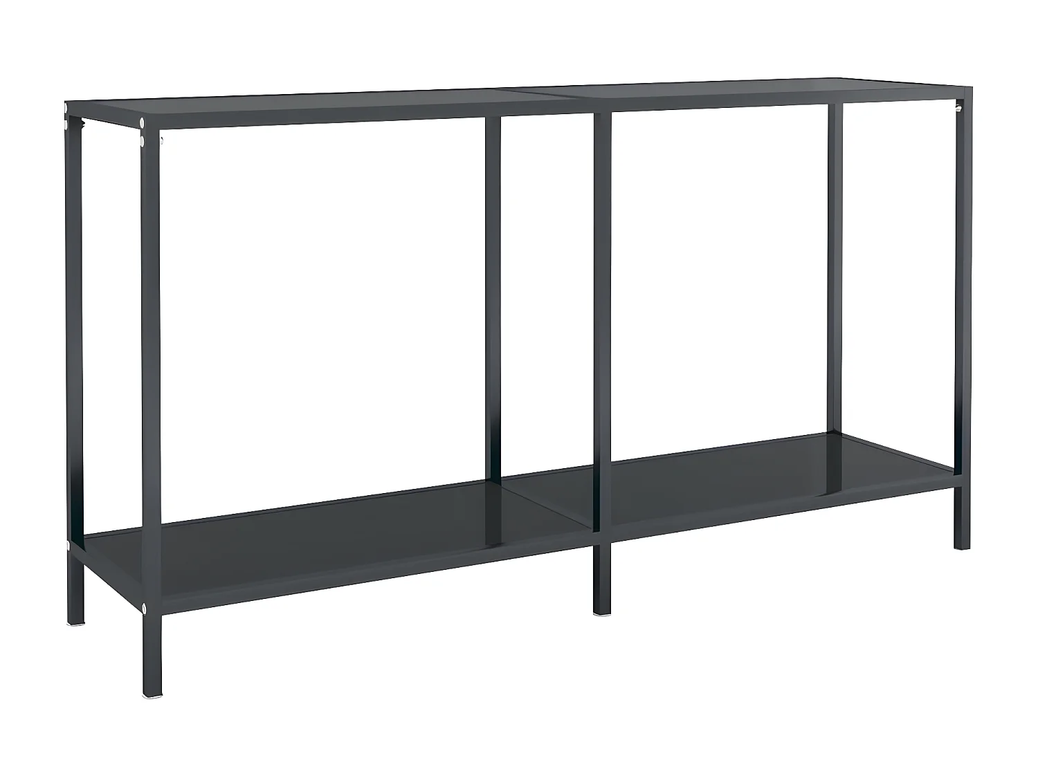 Mesa de consola vidrio templado negro 140x35x75,5 cm ES396023