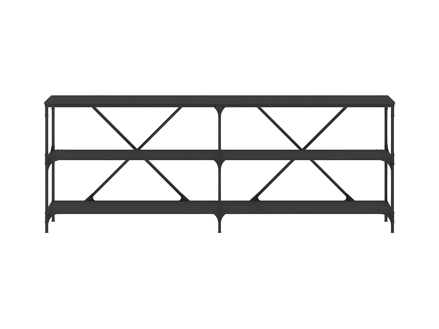 Konsolentisch,Flurtisch Schwarz 200x30x75 cm Holzwerkstoff und Eisen -gkd995760