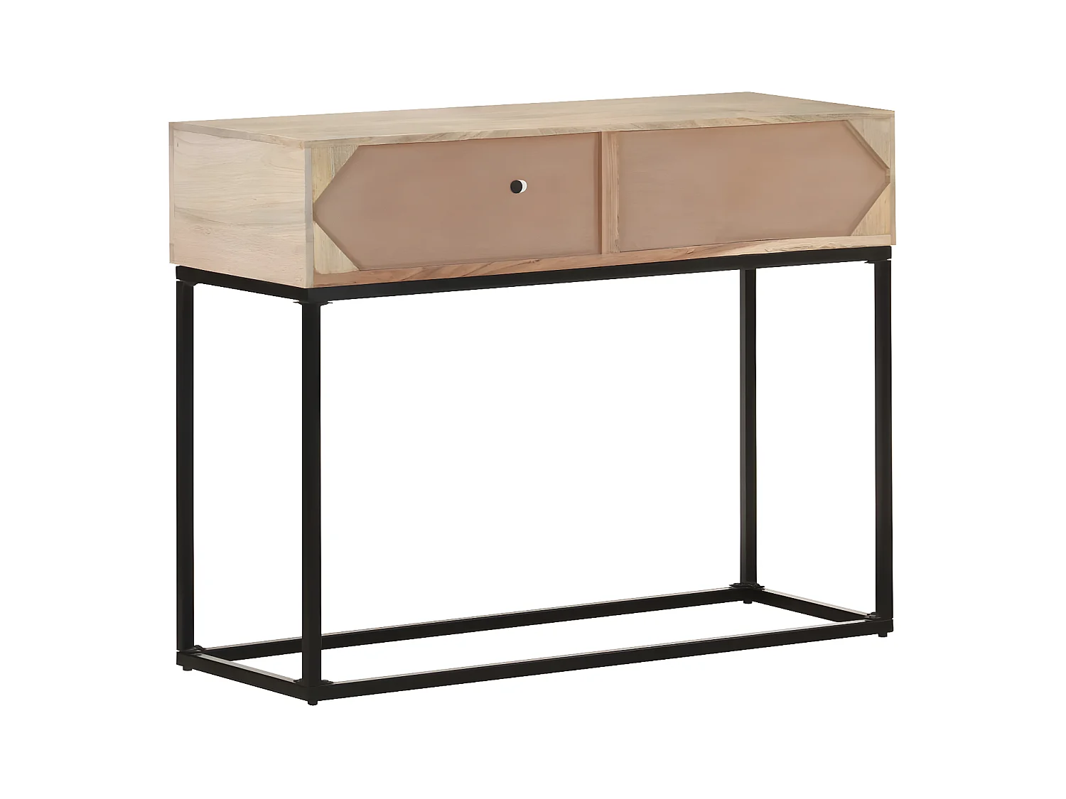 Table console 100x35x76 cm Bois de manguier et canne naturelle GHR35183