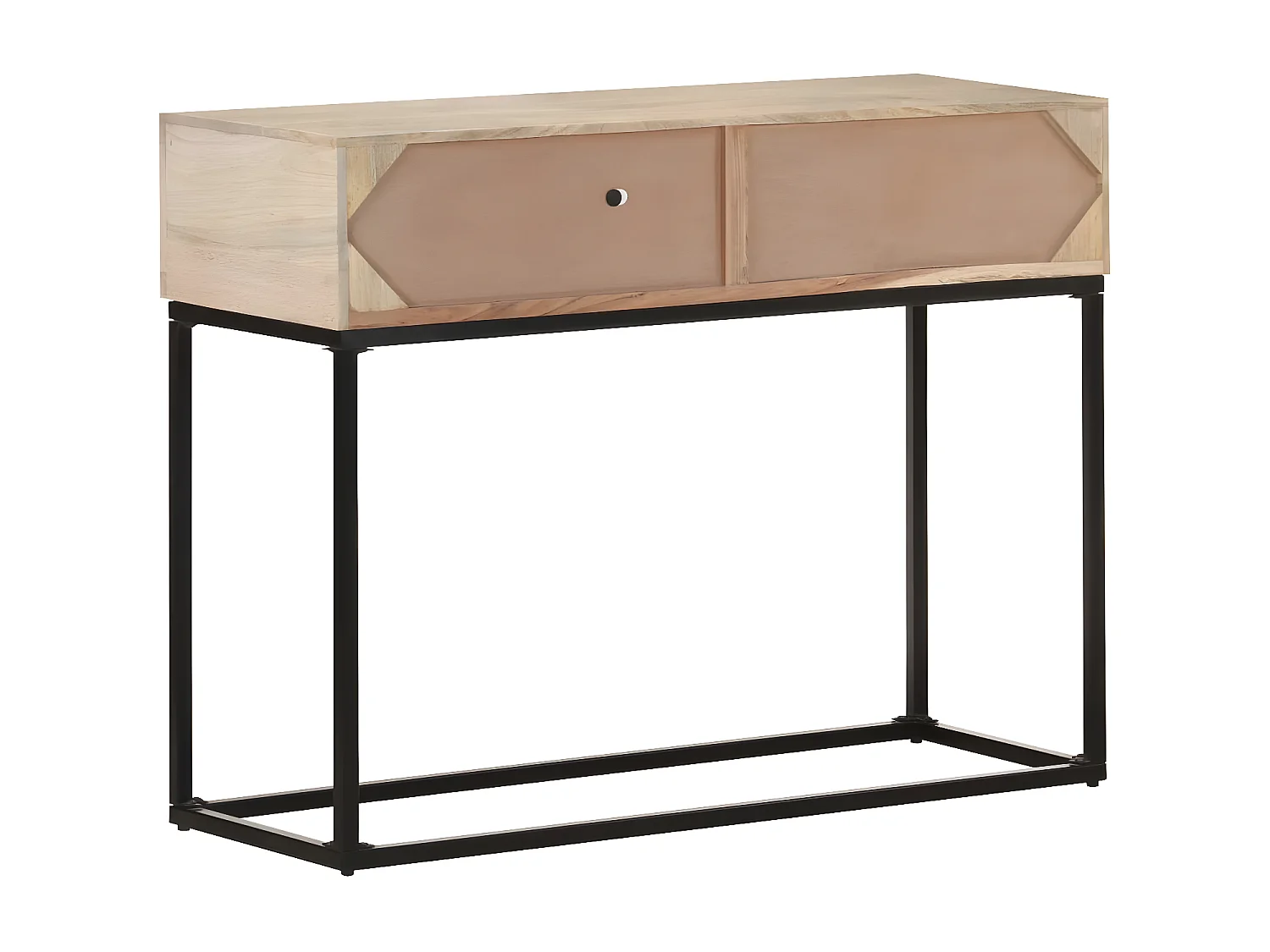 Table console 100x35x76 cm Bois de manguier et canne naturelle GHR35183