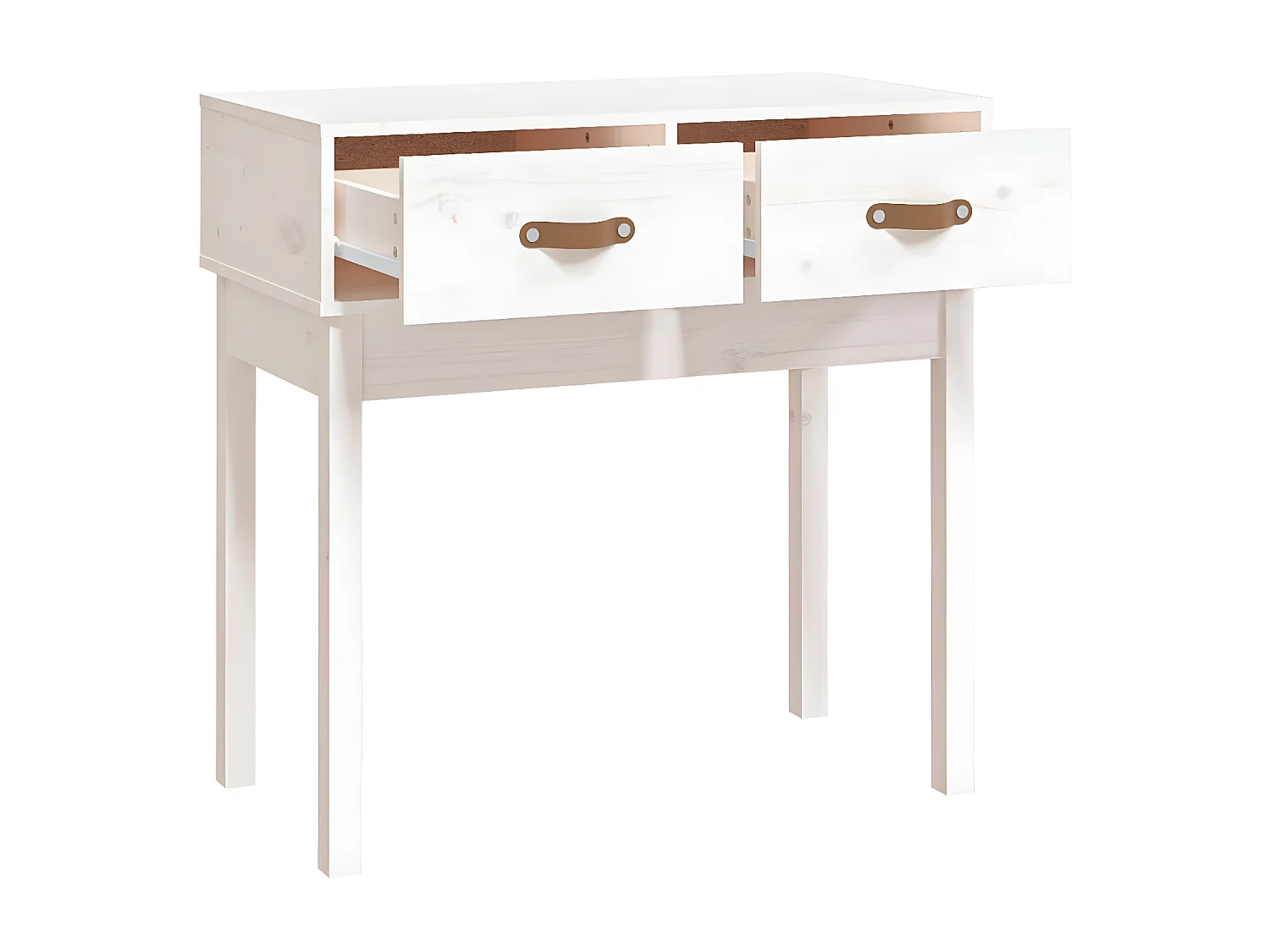 Table console Blanc 76,5x40x75 cm Bois massif de pin GHR62409