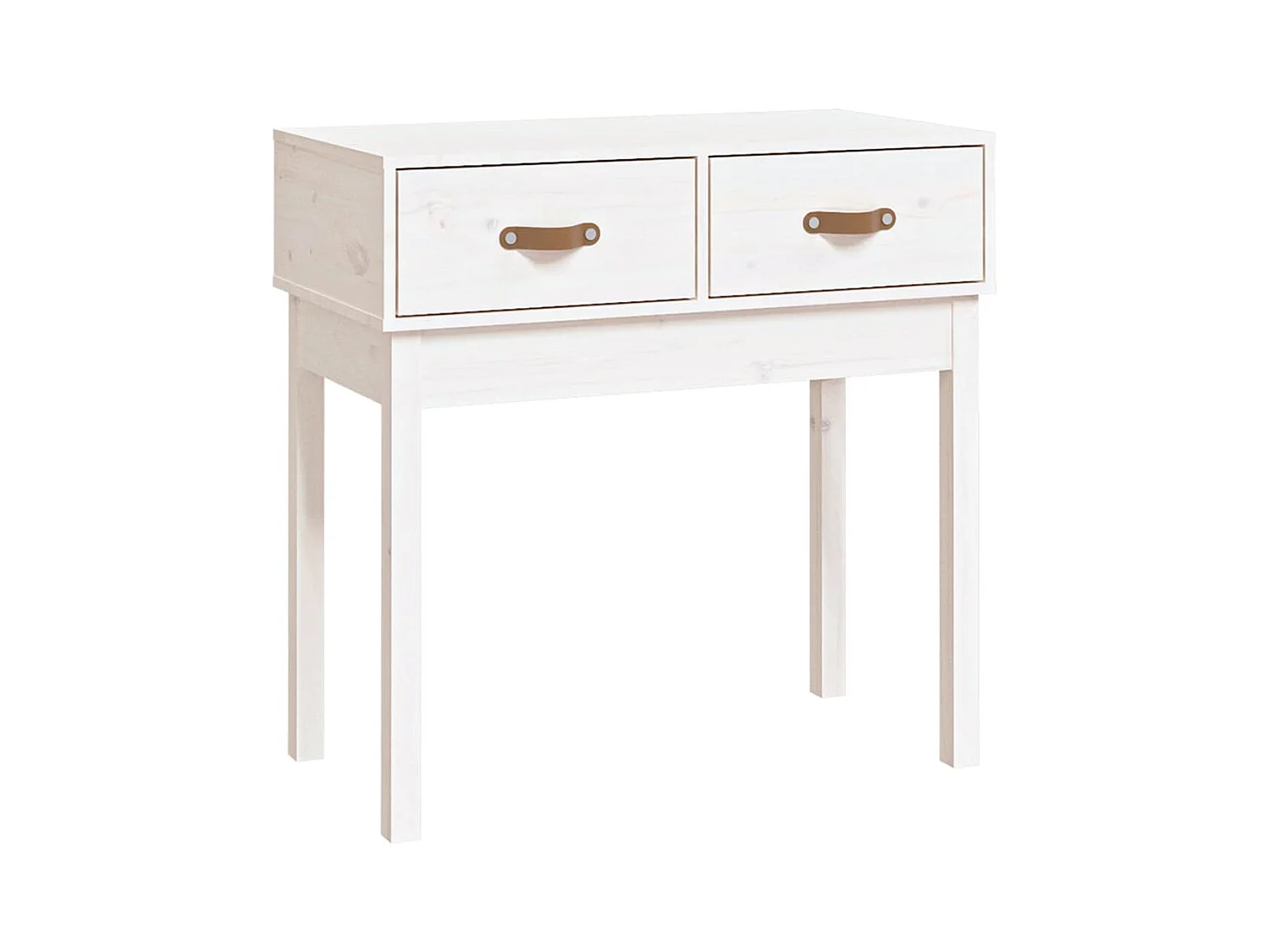 Konsolentisch,Flurtisch Weiß 76,5x40x75 cm Massivholz Kiefer -gkd777163